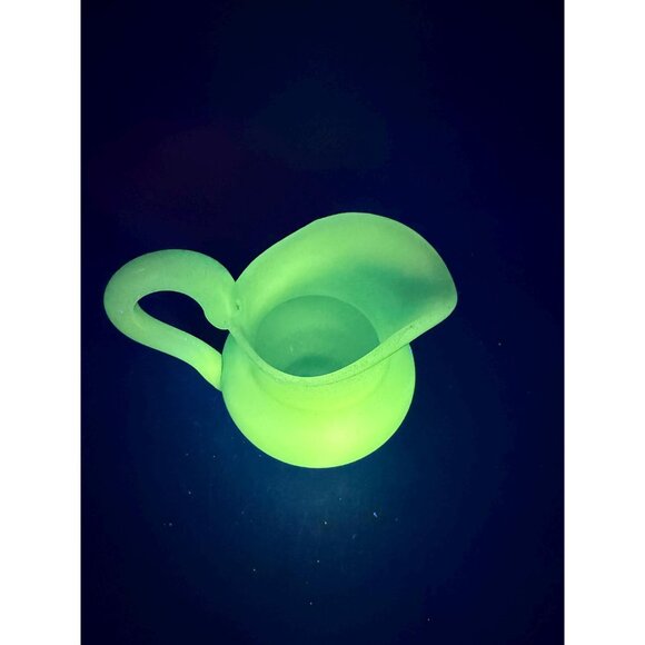 Antique French Opaline Glass Pitcher – Sky Blue, Handblown with Polished Pontil, - Picture 4 of 11